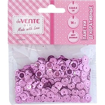 Фото для Пайетки декоративные deVENTE Metallic 8мм розовые