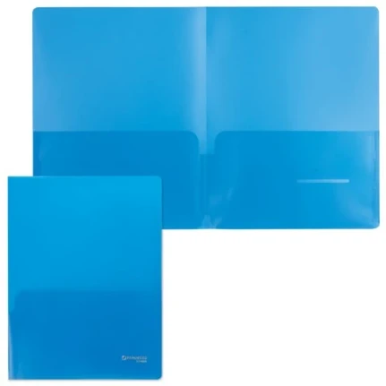 Фото для Папка-уголок А4 с 2 карман. BRAUBERG синяя