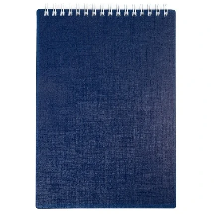 Фото для Блокнот 80л. А7 Hatber CANVAS Синий, пластиковая обложка на гребне