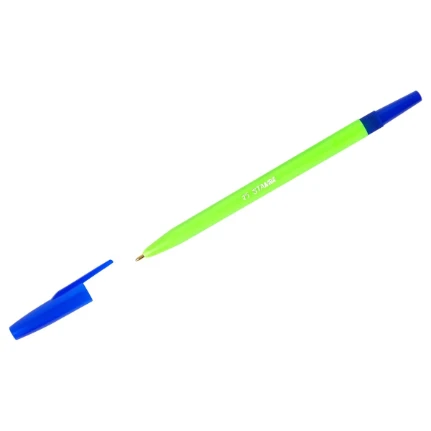 Фото для Ручка шариковая СТАММ 049 синяя 0,7мм, неоновый микс