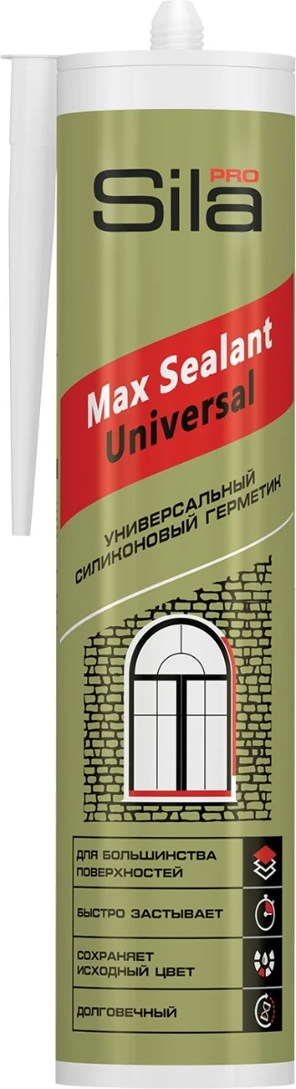 Фото для Универсальный силиконовый герметик Sila PRO Max Sealant Universal, бесцветный, 280мл