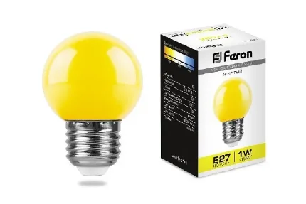 Лампа светодиодная Feron LB-37 Шарик желтый E27 1W 2700K