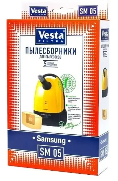 Фото для Мешки-пылесборники бумажные Vesta Filter SM 05 для пылесосов SAMSUNG, 5 шт