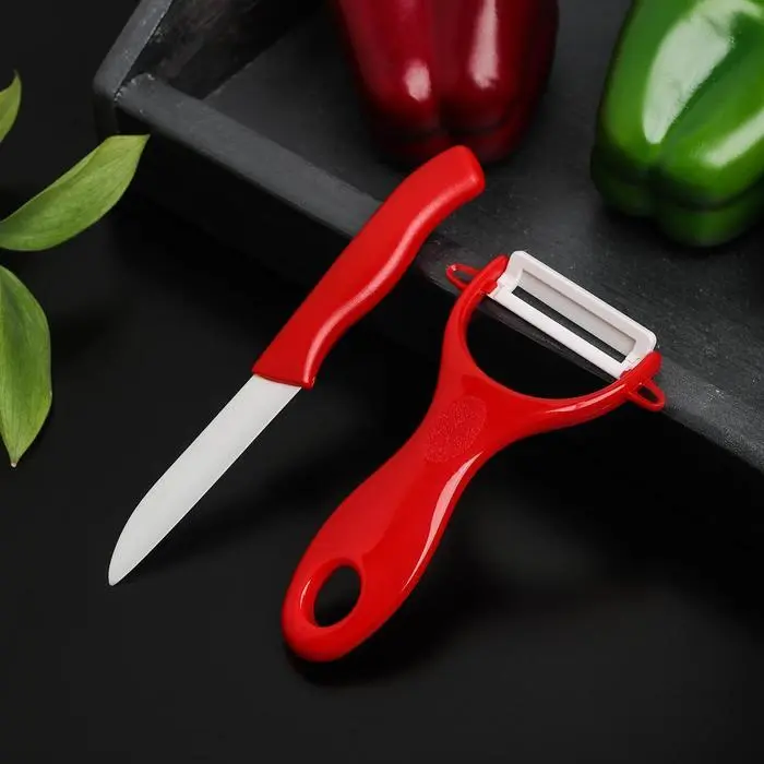 Набор кухонный 2 предмета: нож 7 см, овощечистка, цвет МИКС, 769606