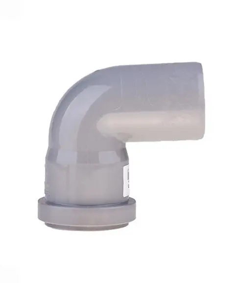 Отвод канализационный ПП Ду 50 мм / 90° с кольцом серый