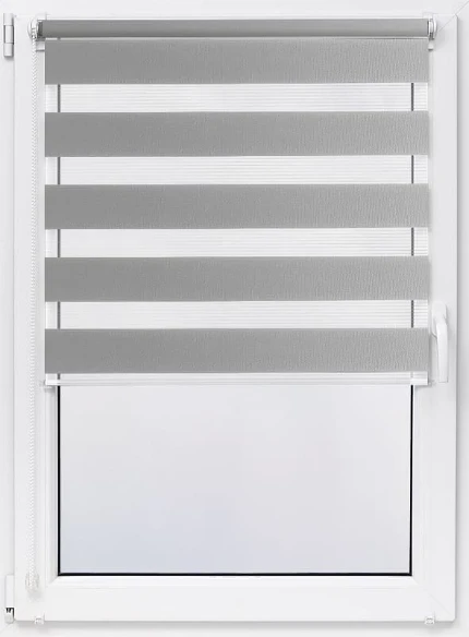 Фото для Штора рулонная день-ночь натуральный лен серый 50х160