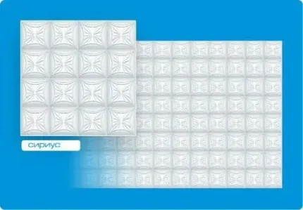 Фото для Плита потолочная инжекционная Сириус 3D-потолок белая 50х50, "Формат"