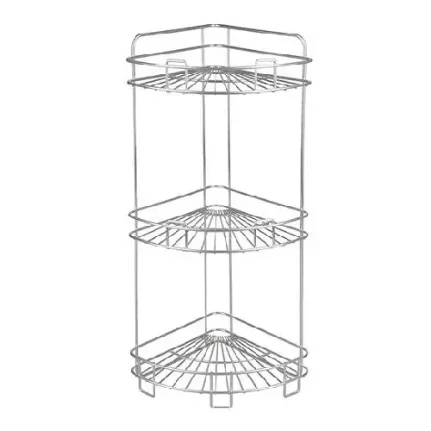 Фото для Полка 3-х ярусная угловая напольно-настенная, хром