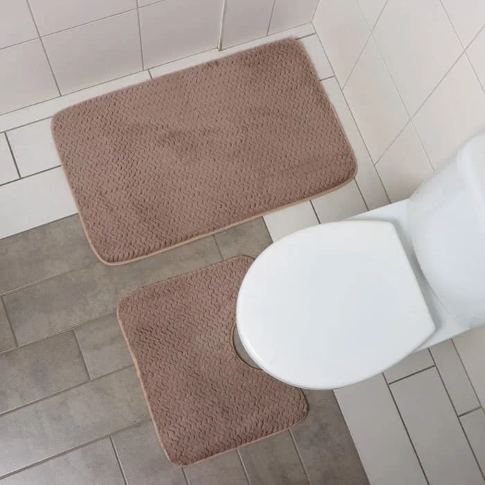 Набор ковриков 2 шт для ванны и туалета SAVANNA "Луи", 50х80, 40х50 см, цвет темно-бежевый