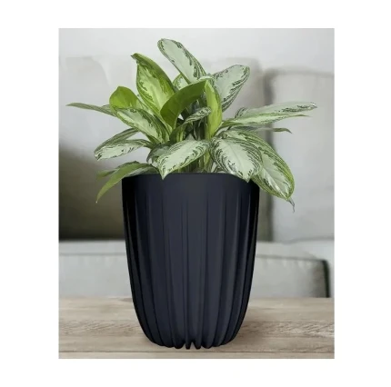 Фото для Горшок Сигма 4,5л антрацит с вкладкой d19, h23см