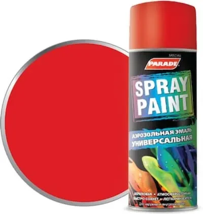 Фото для Эмаль PARADE Spray Paint, транспортный красный, 520 мл