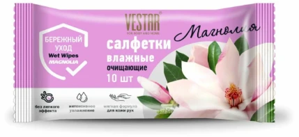 Фото для Салфетки влажные Вестар Магнолия, Мимоза 10шт