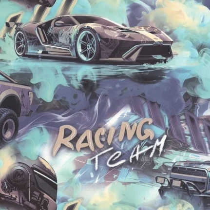 Фото для Обои НС72349-67 Racing Team 1,06мх10м, зеленый, винил на флизелиновой основе