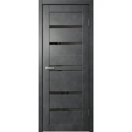 Фото для Дверь межкомнатная 600х2000 FlyDoors "B02" бетон темный, ПВХ покрытие