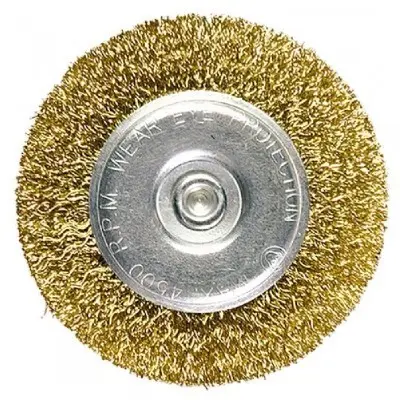 Щетка дисковая для дрели, D60 мм, плоская со шпилькой, MATRIX 74446