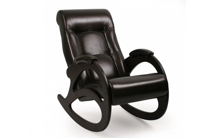Кресло-качалка Модель 4, Венге, кожзам Real Lite Brown