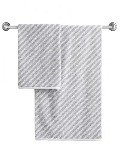 Фото для Полотенце махровое Круиз зигзаг белый, серый 50х90 см