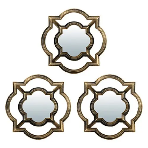 Комплект декоративных зеркал QWERTY Канны, бронза, 3 шт, диаметр 12 см 74044