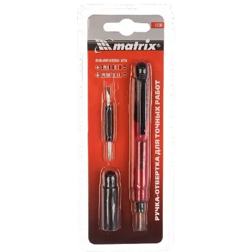Ручка-отвертка с комбинированными битами для точных работ PH0, PH000; SL1.5, SL3, CrV MATRIX 11598