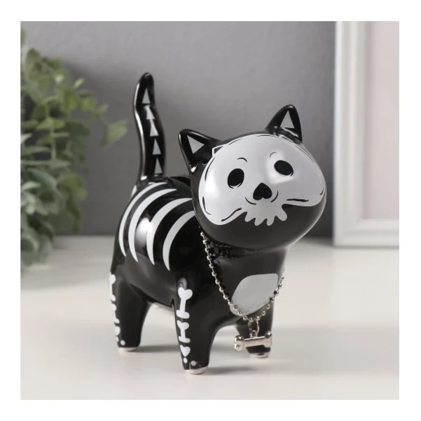 Фото для Копилка «Котик-скелет» 12,4х6,6х13,8см, 10327634