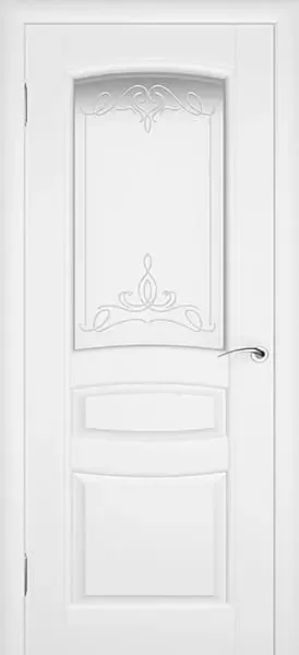 Межкомнатная дверь "Этюд" Белая эмаль с остеклением, 800х2000