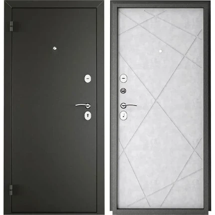 Фото для Дверь входная Титан Диагональ, левая, 860 мм Графит/Бетон снежный