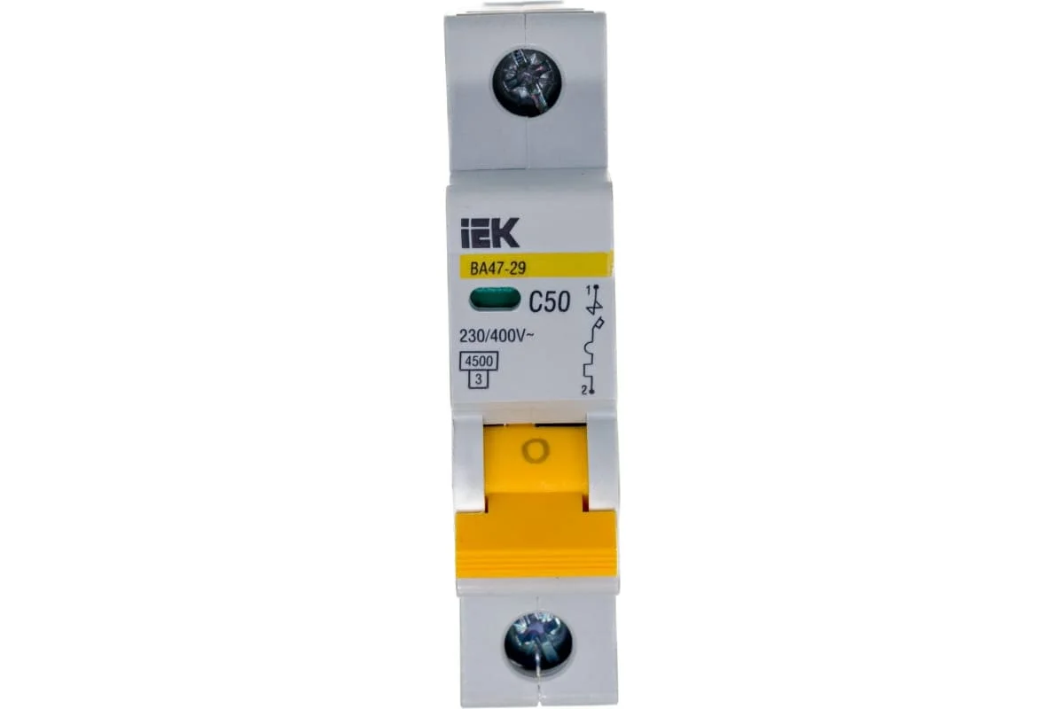 Автоматический выключатель IEK ВА47-29 1ф 50А характеристика С, 4.5кА