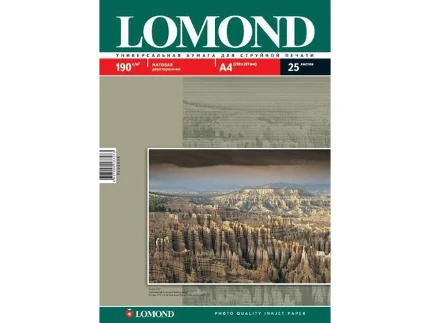 Фото для Бумага Lomond A4 190 г/м2 25л матовая двухсторонняя (0102036)