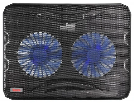 Фото для Панель для охлаждения ноутбука Buro BU-LCP156-B214 15.6"358x270x21мм 1xUSB 2x 140ммFAN 597г металлическая сетка/пластик