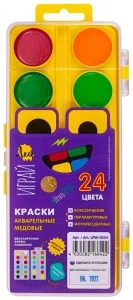Фото для КРАСКИ АКВАРЕЛЬНЫЕ 24ЦВ ЛЕО "ИГРАЙ" МЕДОВЫЕ БЕЗ КИСТИ