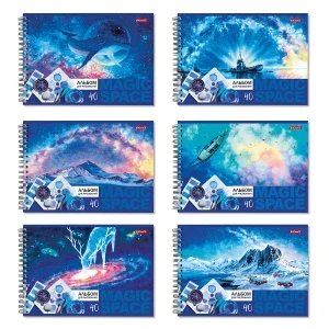 Фото для АЛЬБОМ ДЛЯ РИСОВАНИЯ НА ГРЕБНЕ 40 ЛИСТОВ "ВСЕЛЕННАЯ"