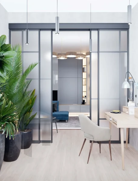 Фото для Стеклянные межкомнатные двери-купе. Изготовление на заказ