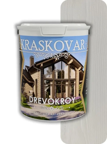 Фото для Антисептик кроющий Kraskovar Drevokroy база А белый 0,9 л