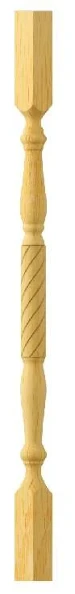 Фото для Балясина 900*50*50 мм ВИНТ (левый), сосна (сорт Экстра)