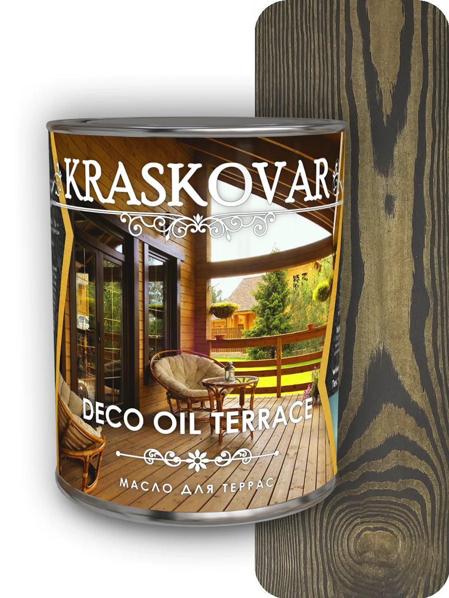Масло для террас Kraskovar Deco Oil Terrace Эбен 0,75 л