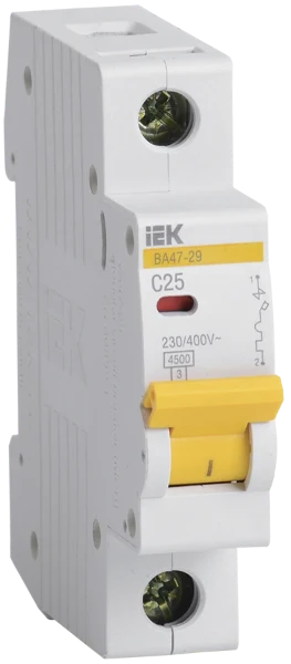 Фото для Выключатель автоматич. ВА47-29 1P 25А (С) //ИЭК