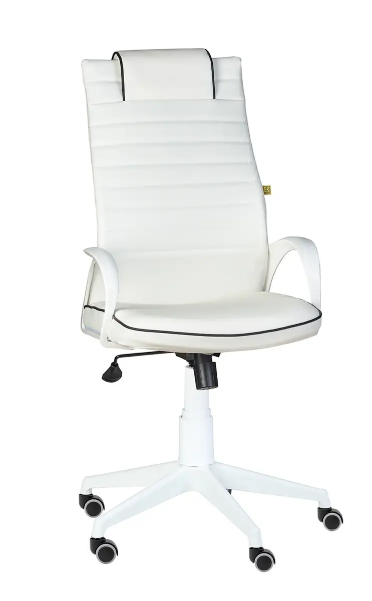 Кресло руководителя «Кресло КВЕСТ WHITE белый» – элегантное решение для дома и офиса, выполнен на белом пластике в белой экокоже