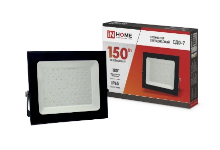 Фото для Прожектор ASD СДО 7 150Вт 230В 6500К черный IN HOME