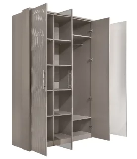 Шкаф "ГРАВИТА" 4-дверный серый камень глянец