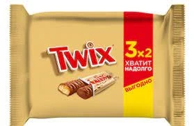 Фото для Батончик Твикс 55гр*3шт песочное с карамелью в молоч шок*28