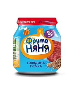 Фото для Пюре ФрутоНяня 100гр из говядины с гречкой и морковью*6