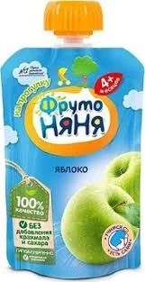 Фото для Пюре ФрутоНяня 90гр яблоко дой пак*12