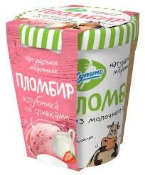 Фото для Мороженое Из Молочного Края 270гр Пломбир клубника со сливками ведро Купино (БЗМЖ)*6