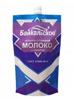 Фото для Молоко сгущенное Байкальское 280г цельное с сахаром 8,5% дой-пак*35
