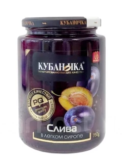 Фото для Компот Кубаночка 750гр Слива*8