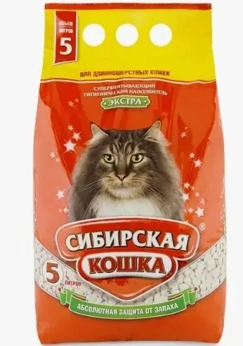 Фото для Впитывающий наполнитель Сибирская кошка Экстра Впитывающий, 5л