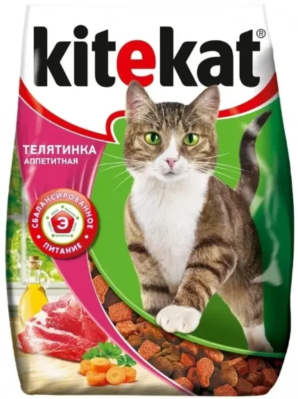 Фото для Kitekat Корм для взрослых кошек, телятинка аппетитная, 350 г