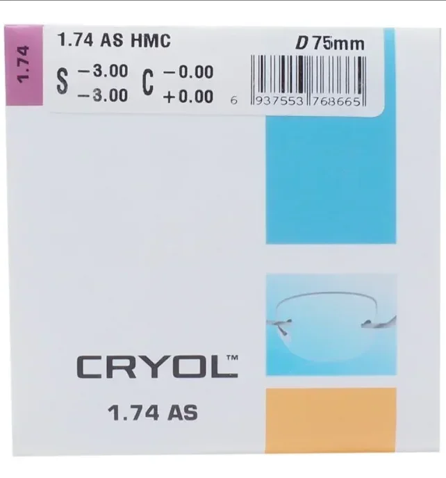 Прозрачные линзы для очков CRYOL 1.74 AS HMC Материал MR-174 (MITSUI Япония)