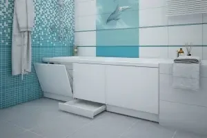 Фото для Экран для ванны 1690х540х580 с выдвижным ящиком бел