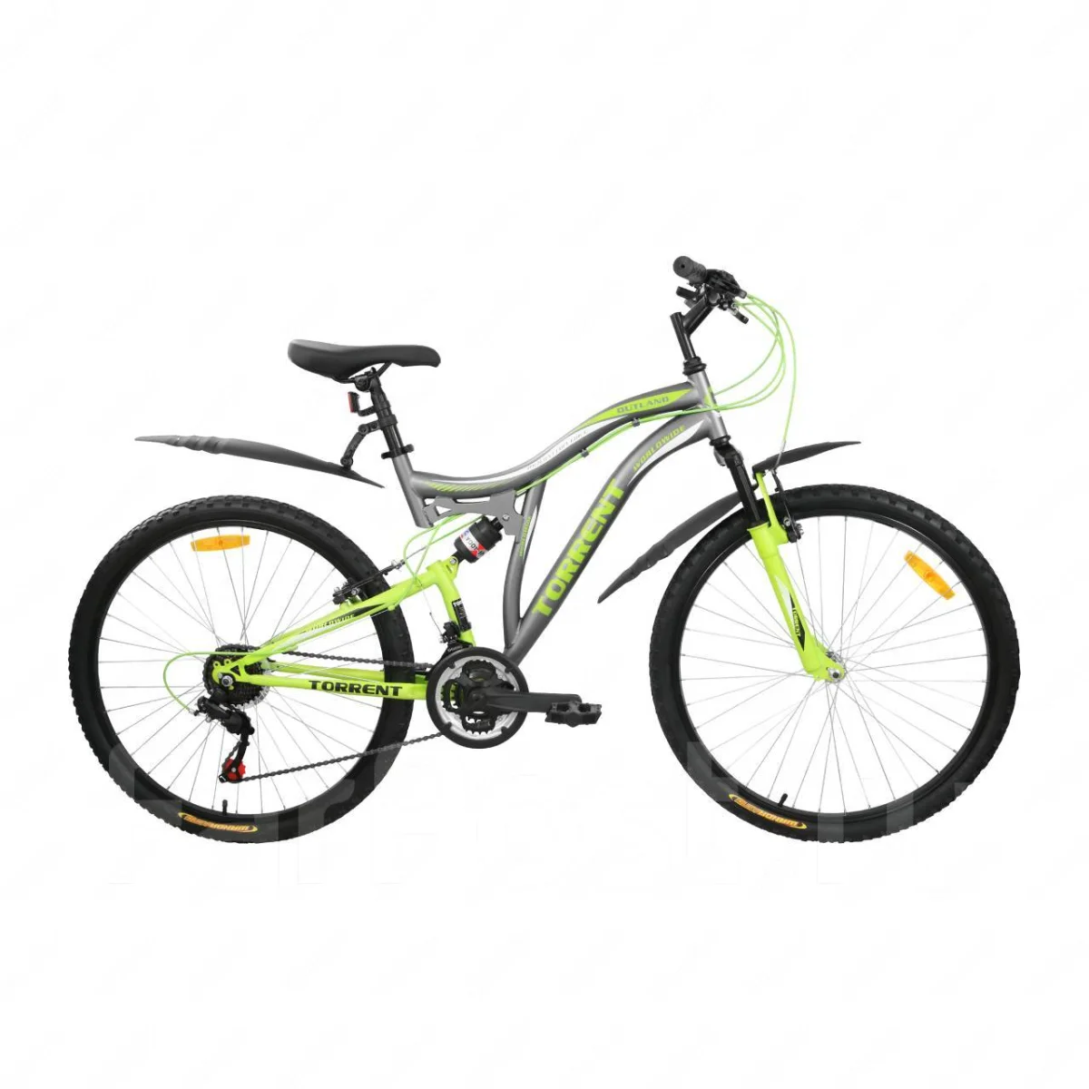 Велосипед Torrent Outland 26" Матовый серый,зеленый (26",21 скор,рама сталь 18,5")